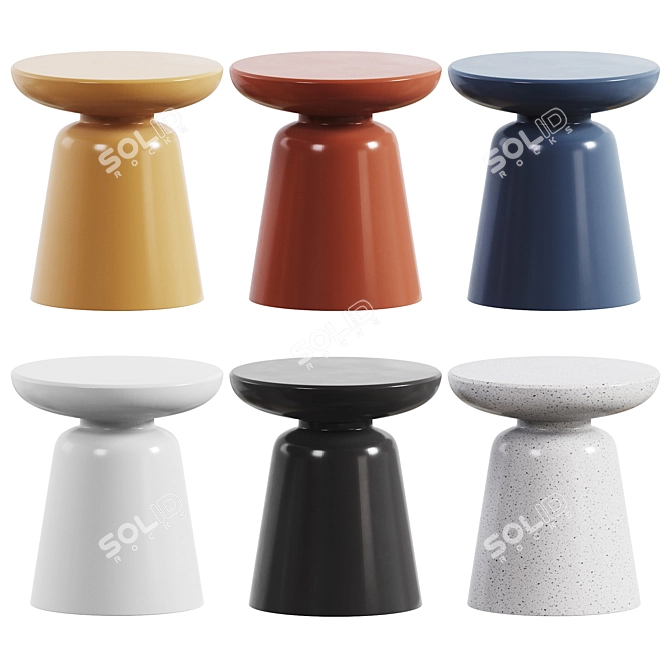 Lili Round Coffee Table Set 3D model image 3