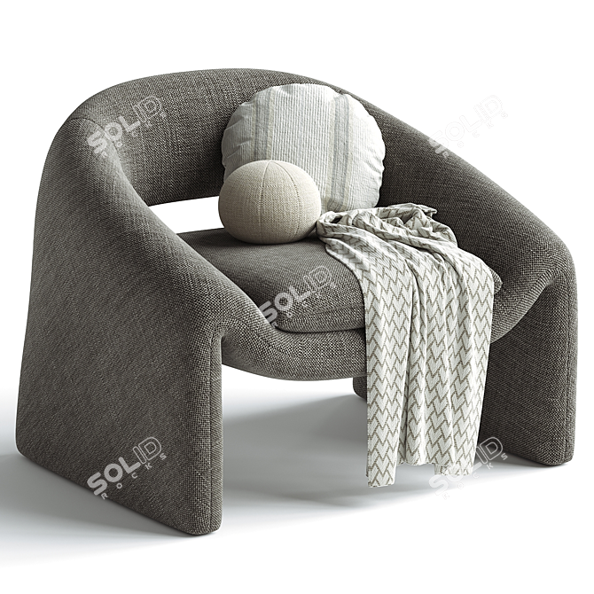 Elegant Armchair Kastaninbaum S975455 3D model image 3