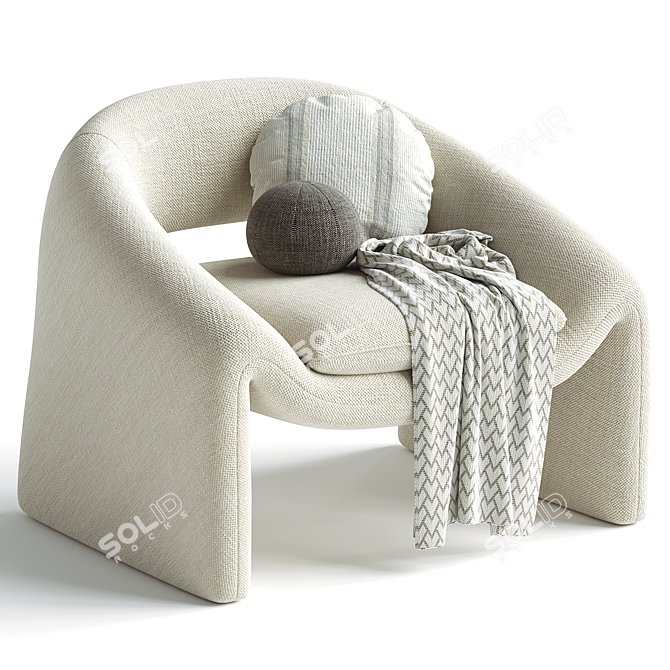 Elegant Armchair Kastaninbaum S975455 3D model image 4