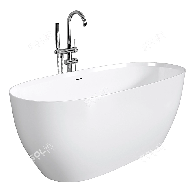 170x75 cm Marble Freestanding Bathtub 3D model image 1