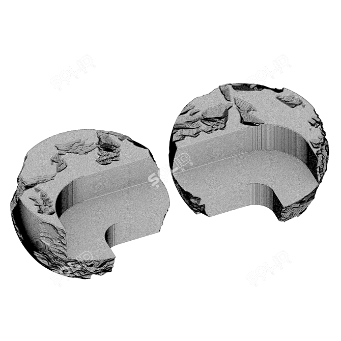  Stone Park Bench Set 3 3D model image 3