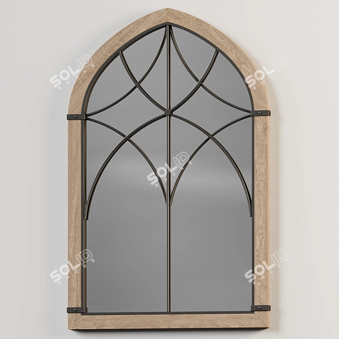 Farmhouse Window Mirror: Modern Rustic Accents 3D model image 2