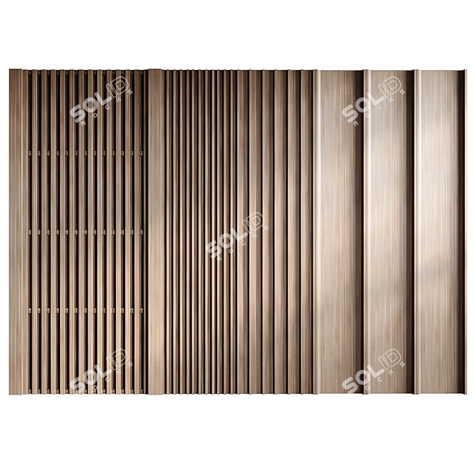 Large Wood Wall Panel, Obj 3D model image 4