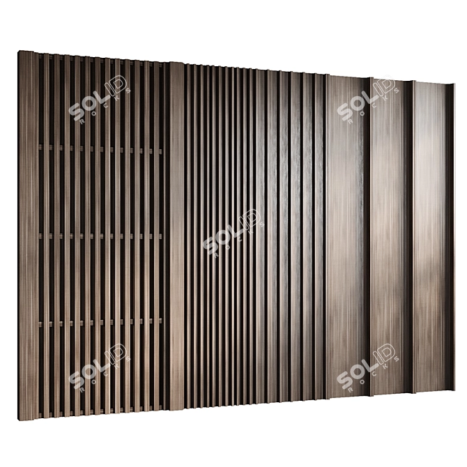 Large Wood Wall Panel, Obj 3D model image 5