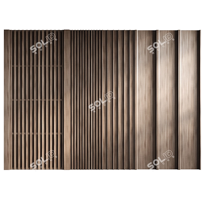 Large Wood Wall Panel, Obj 3D model image 6