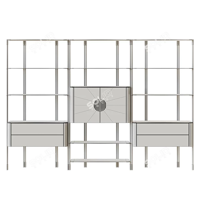 Modern Murray Bookcase Design 3D model image 4