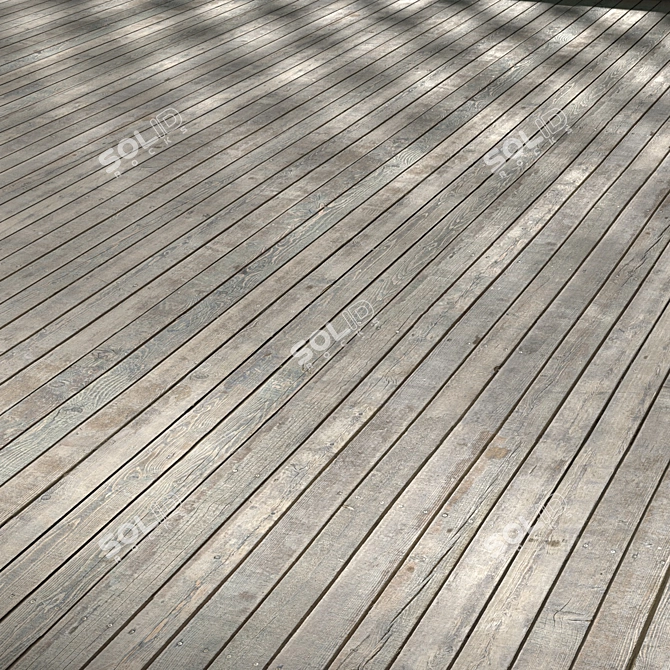 Outdoor Wooden Deck 4K 3D model image 1