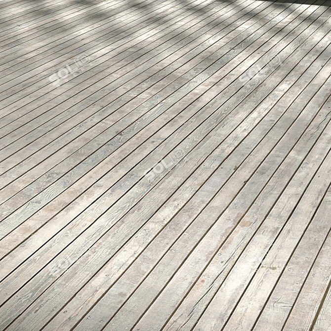 Outdoor Wooden Deck 4K 3D model image 5