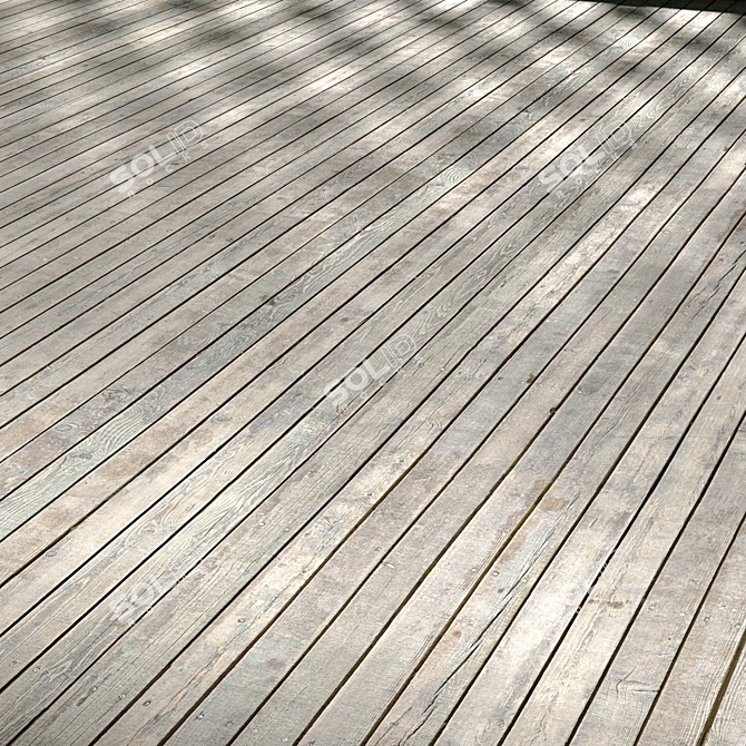 Outdoor Wooden Deck 4K 3D model image 6