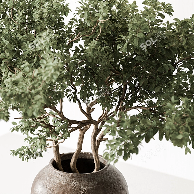 Elegant Green Branch Bouquet 3D model image 3