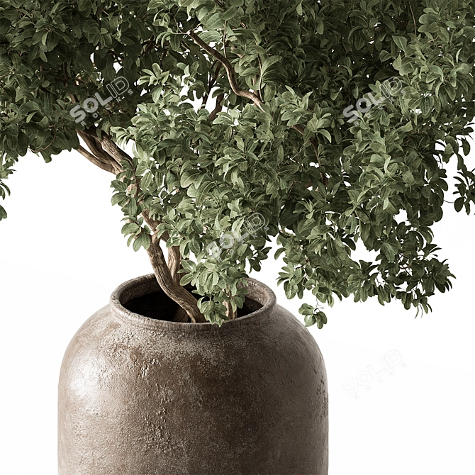 Elegant Green Branch Bouquet 3D model image 5