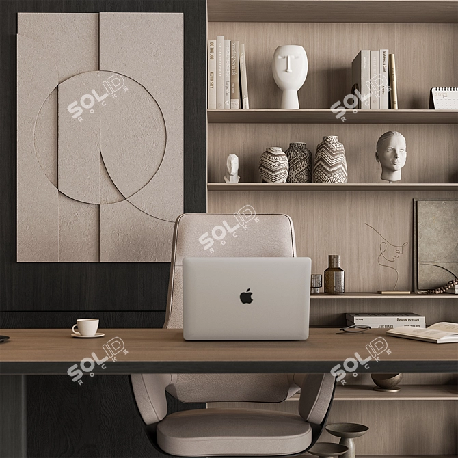 Executive Boss Desk - Study Table 3D model image 2