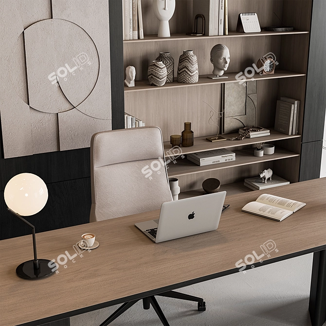 Executive Boss Desk - Study Table 3D model image 3