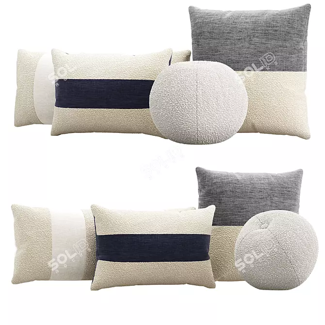 Biella Wool Cotton Blend Pillow Set 3D model image 1