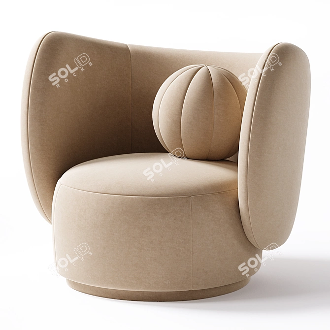 Stylish Rico Swivel Lounge Chair 3D model image 4