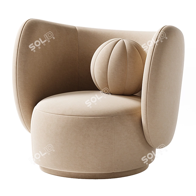 Stylish Rico Swivel Lounge Chair 3D model image 11