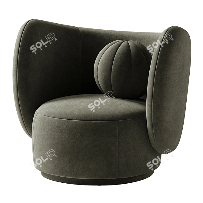 Stylish Rico Swivel Lounge Chair 3D model image 13