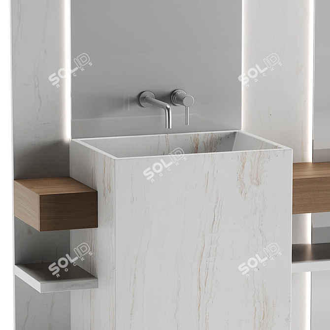 Modern Bathroom Furniture Set 3D model image 3