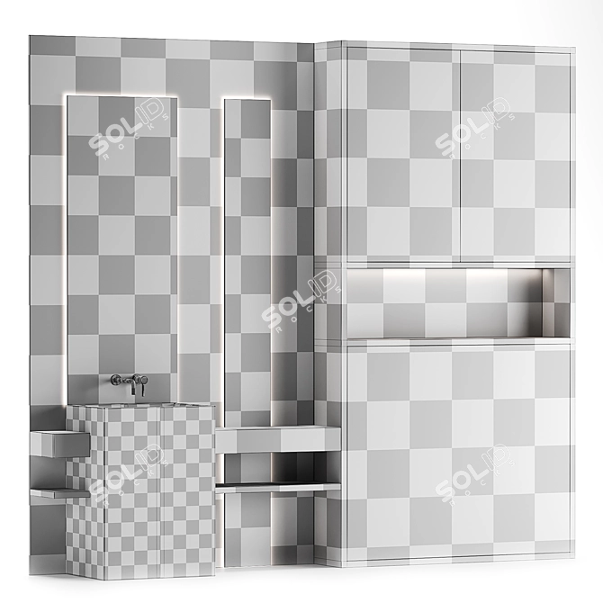 Modern Bathroom Furniture Set 3D model image 4