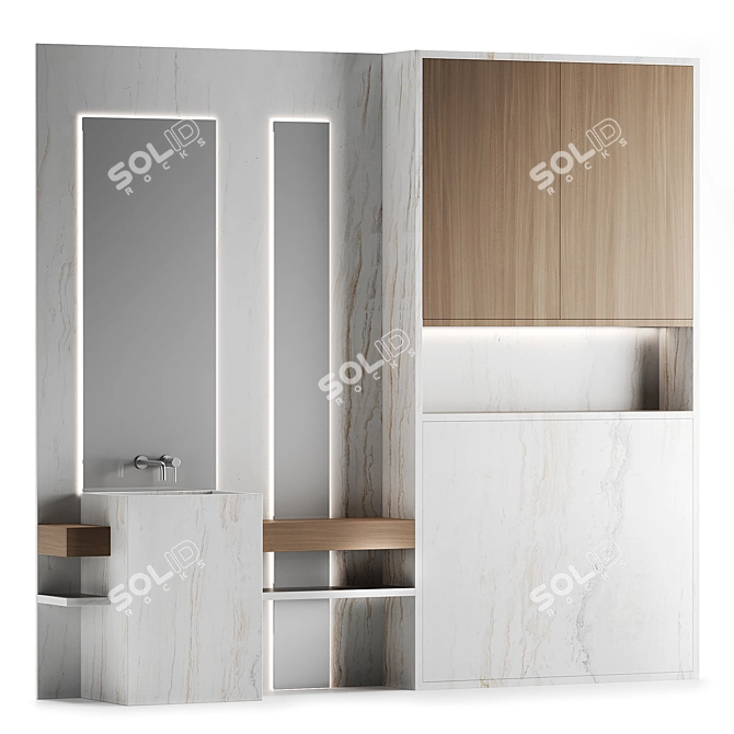 Modern Bathroom Furniture Set 3D model image 5