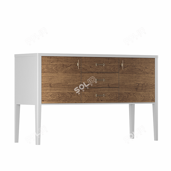 Parisian Chic Console with Three Drawers 3D model image 2