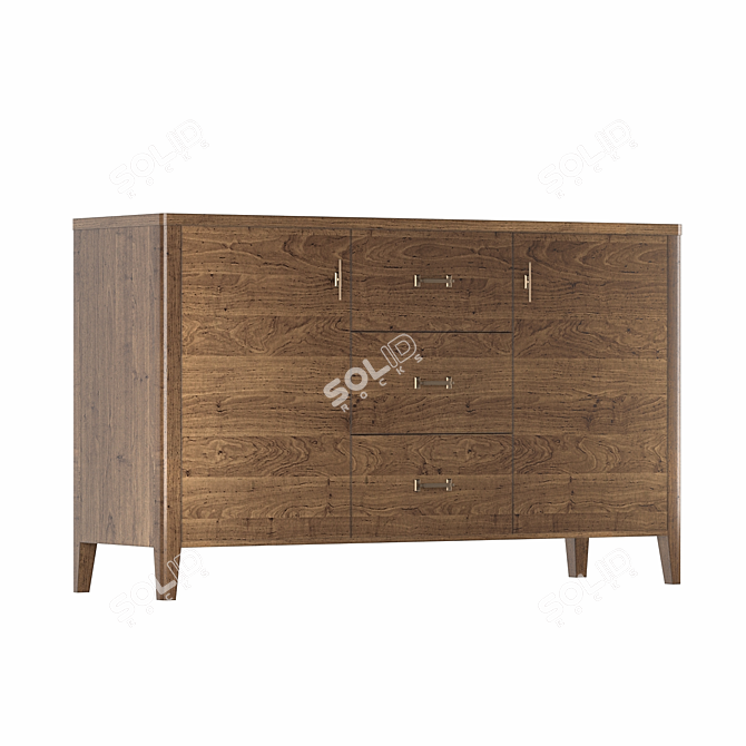 Parisian Chic Wooden Chest 3D model image 7