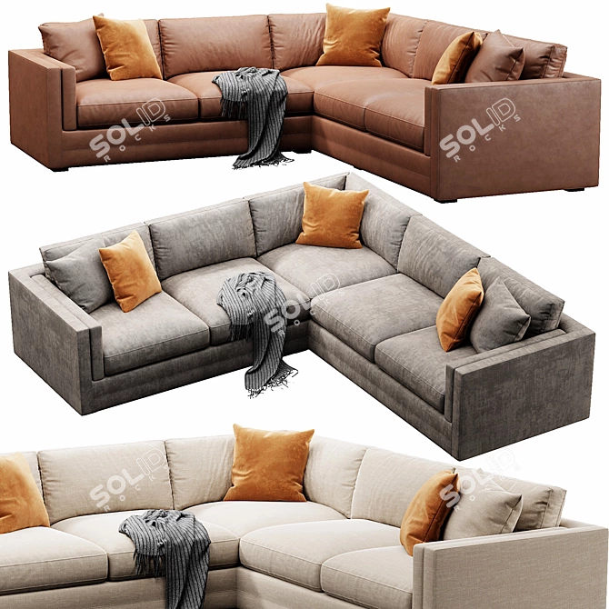 Lakeview Upholstered Corner Sectional Sofa 3D model image 7