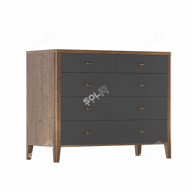 Parisian Chic 5-Drawer Chest 3D model image 1