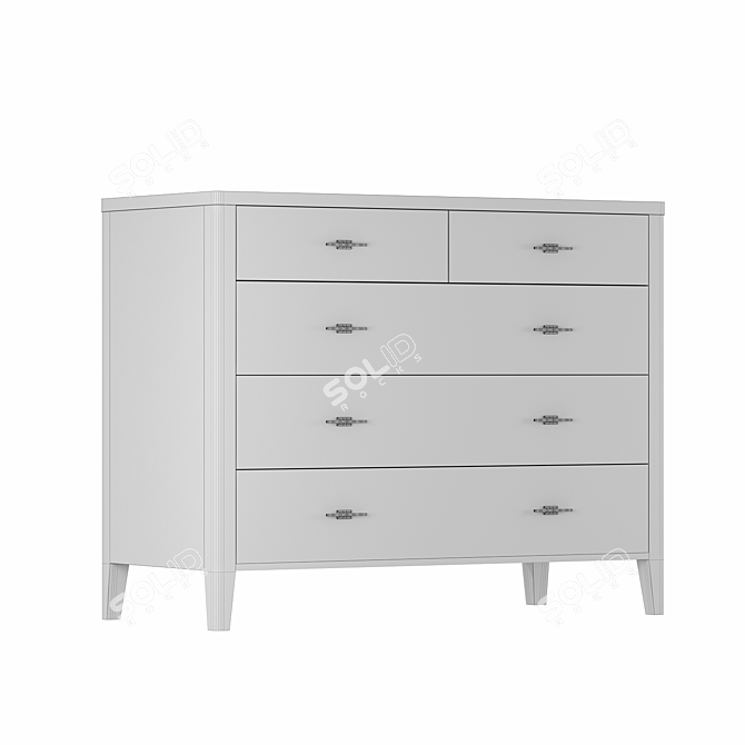 Parisian Chic 5-Drawer Chest 3D model image 4