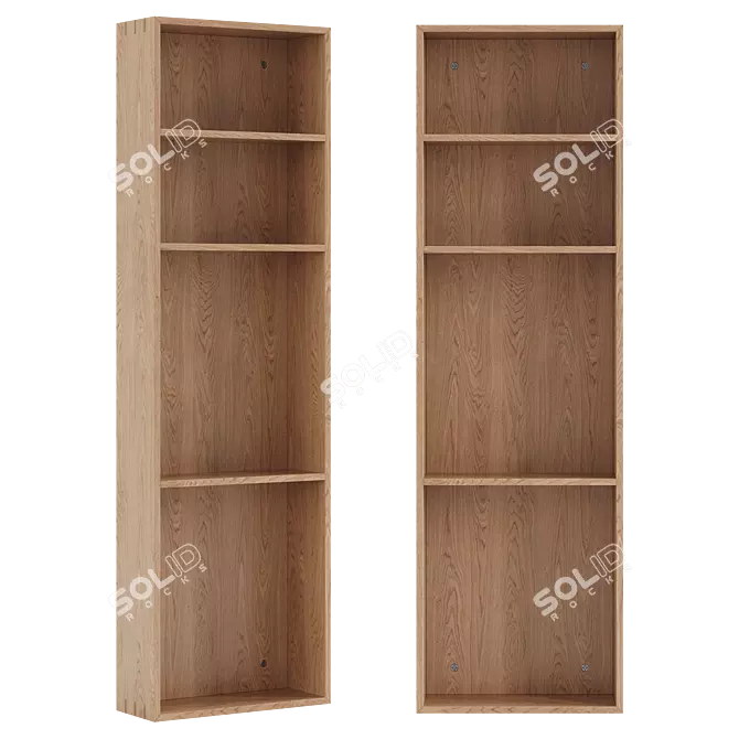 Sleek Oak Shelf Display 3D model image 3