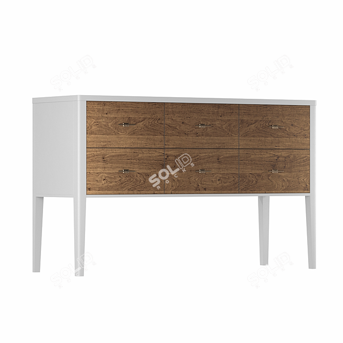 Parisian Chic Console with Six Drawers 3D model image 2