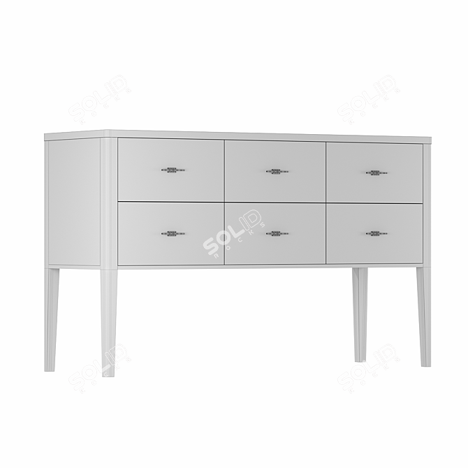 Parisian Chic Console with Six Drawers 3D model image 4