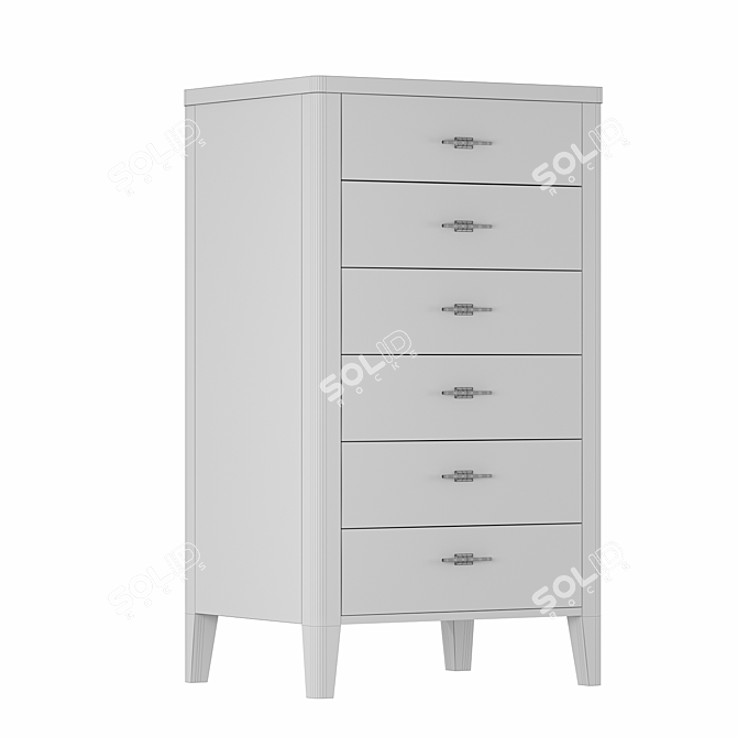 Parisian Chic 6-Drawer Chest 3D model image 4