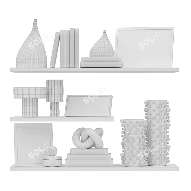 Elegant Vase and Book Set 3D model image 4