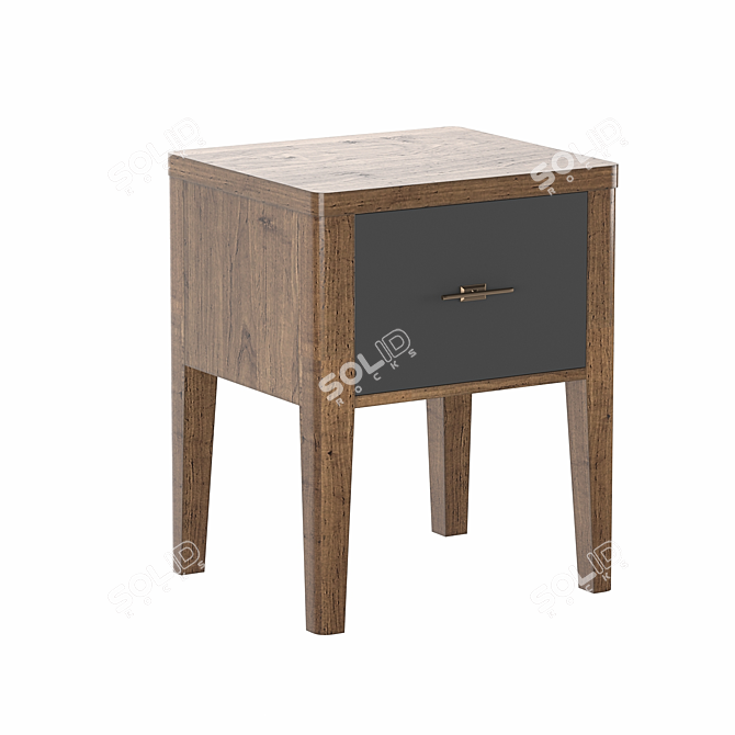 Paris Chic Bedside Table with Drawer 3D model image 1