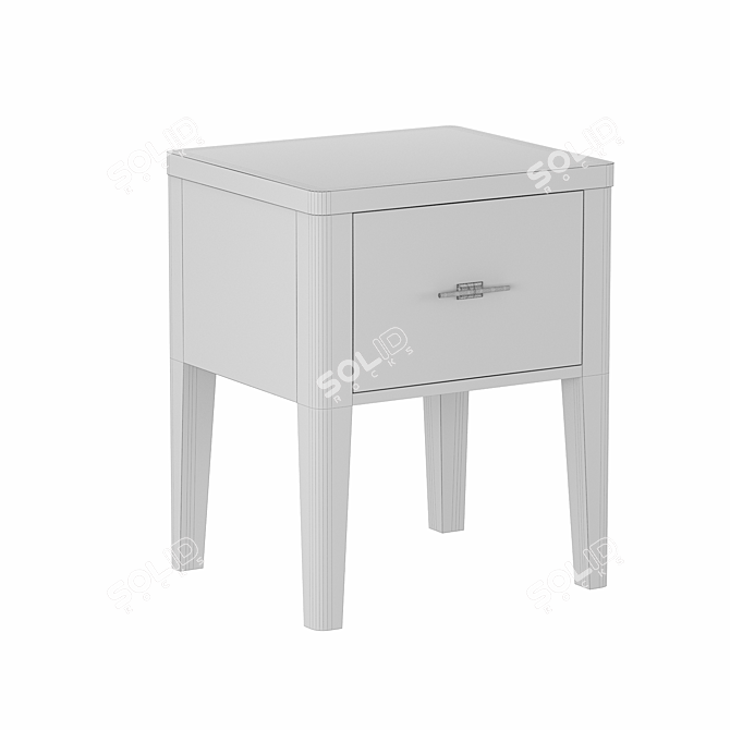 Paris Chic Bedside Table with Drawer 3D model image 4