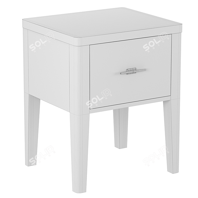 Paris Chic Bedside Table with Drawer 3D model image 8