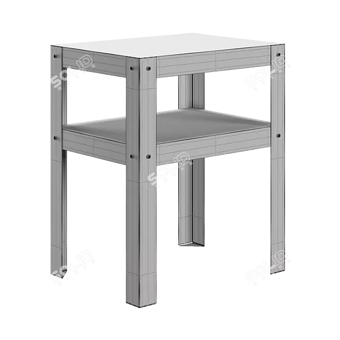 Metal Bedside Table Cryptone Loft 3D model image 2