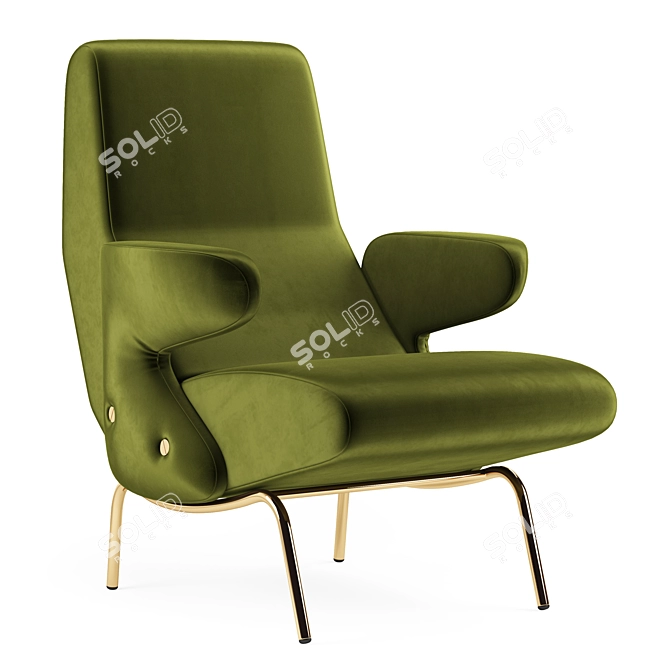 Modern Arflex Delfino Armchair 3D model image 2