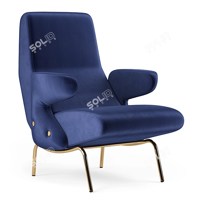 Modern Arflex Delfino Armchair 3D model image 3