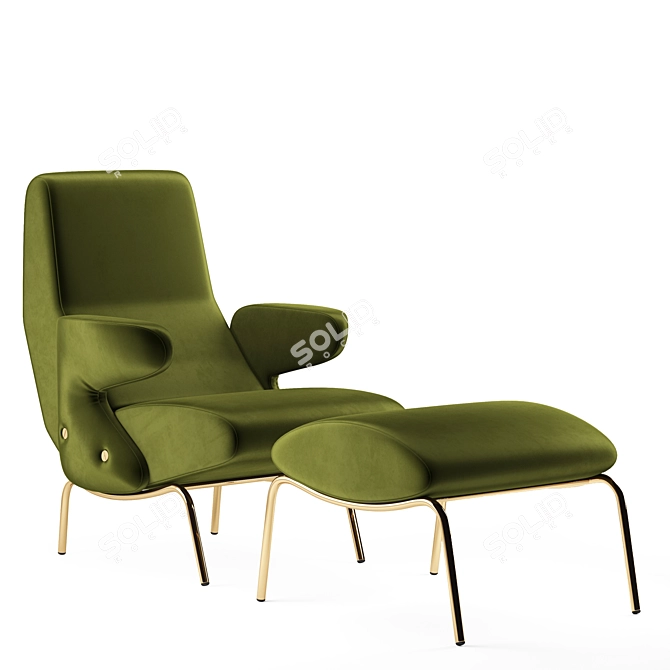 Modern Arflex Delfino Armchair 3D model image 7