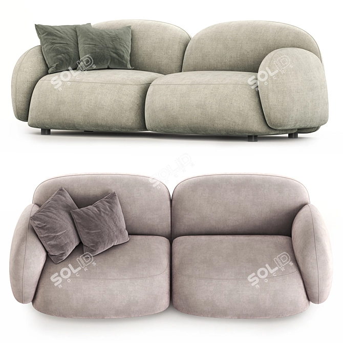 Modern 2-Seater Sundae Sofa 3D model image 2