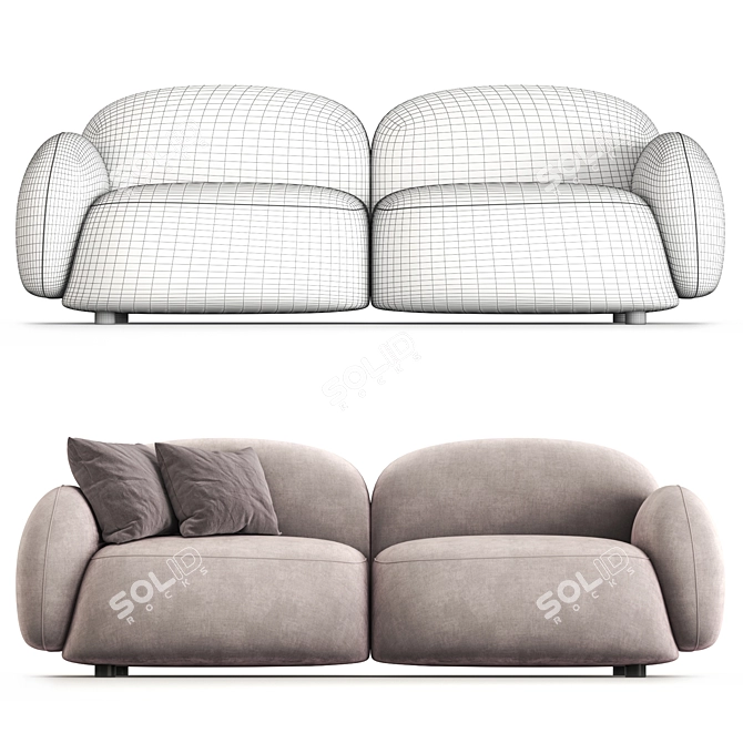 Modern 2-Seater Sundae Sofa 3D model image 3