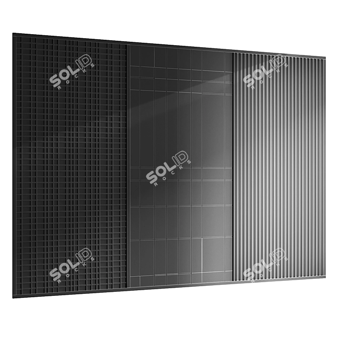 Wooden Wall Panel 420cm x 300cm 3D model image 4