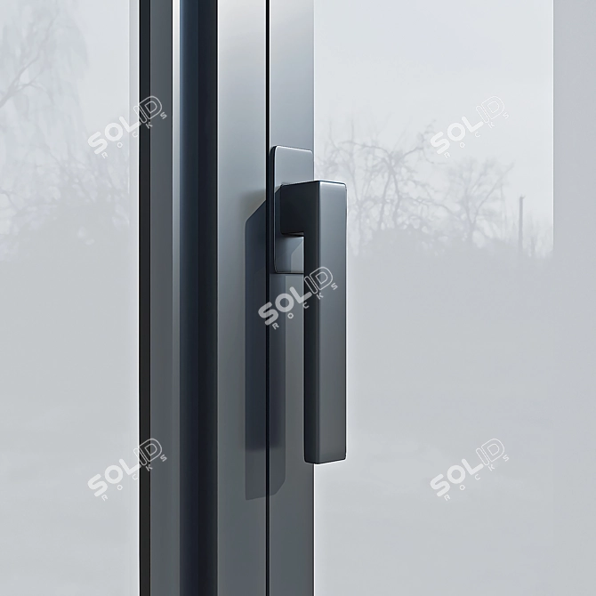 Sleek Handle Modern Windows Kit 3D model image 5