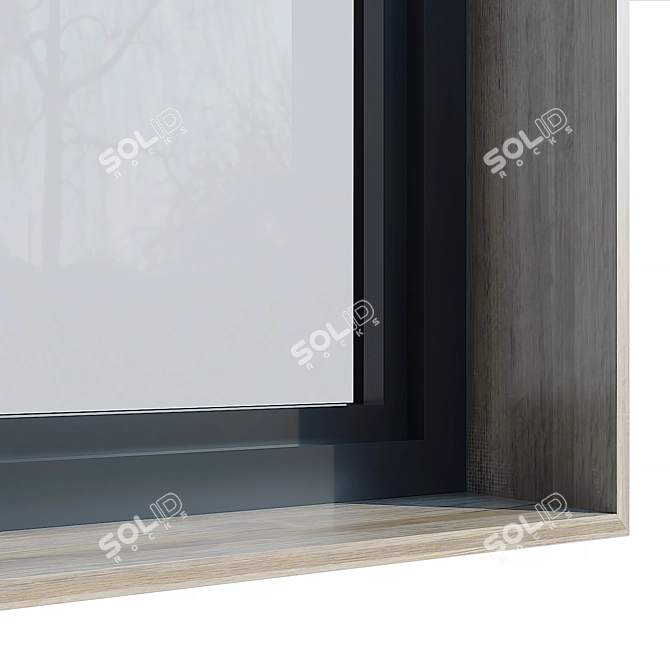 Sleek Handle Modern Windows Kit 3D model image 6