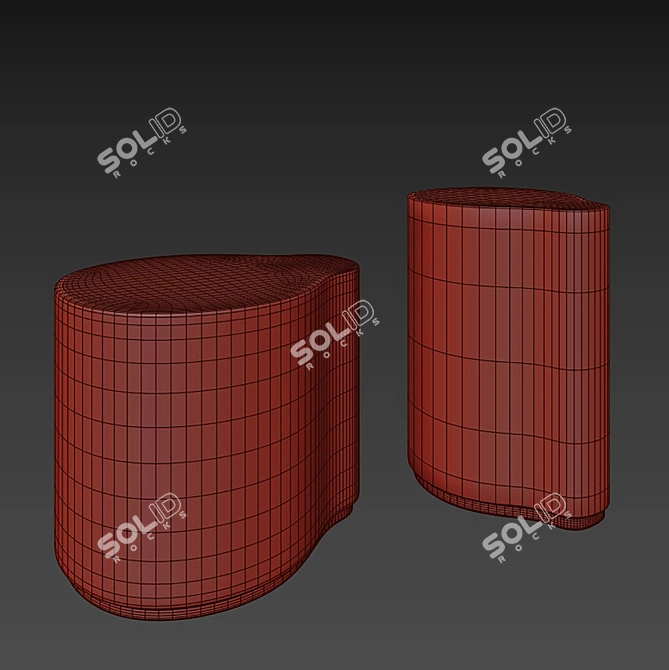 Contemporary Giorgetti Drop Tables 3D model image 3