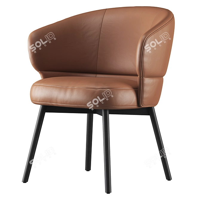 Elegant Morton Chair Design 3D model image 2