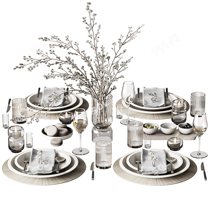 Decorative Tableware Set 2018 3D model image 1