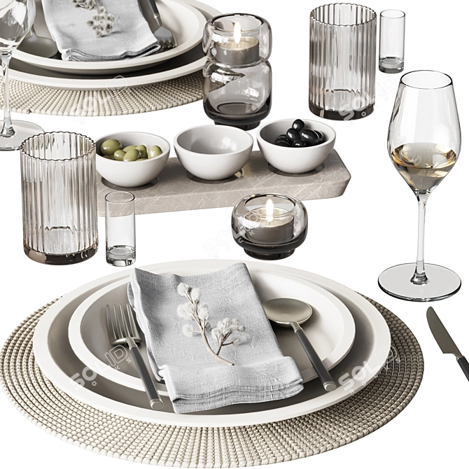 Decorative Tableware Set 2018 3D model image 3